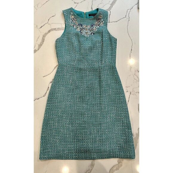 Cynthia Steffe Beaded Tweed Adriana Dress in Jade Size 0 - Picture 1 of 6